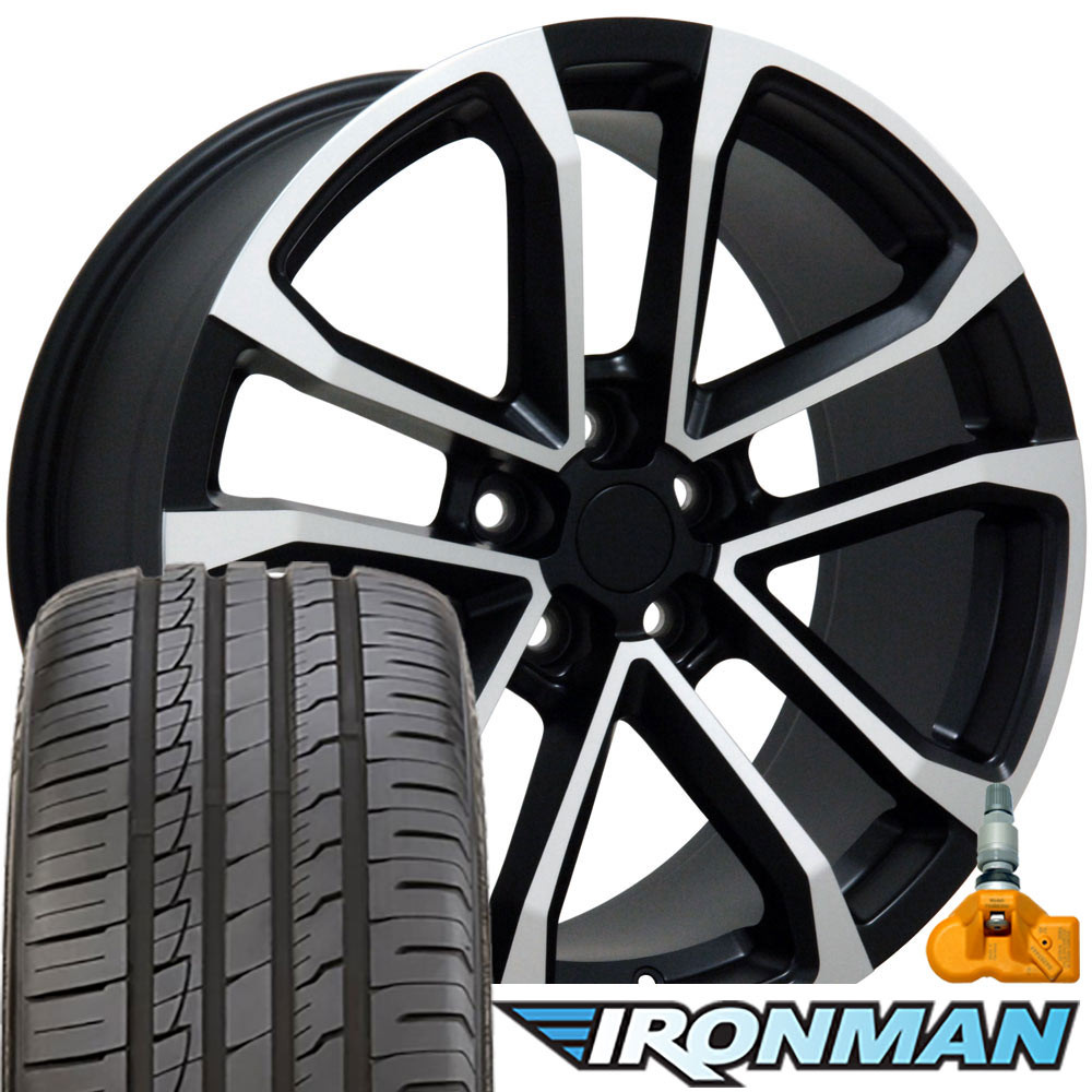 CV19 20-inch Replica Camaro Wheels ZL1 Satin Black Machined Rims and Tires -Ironman